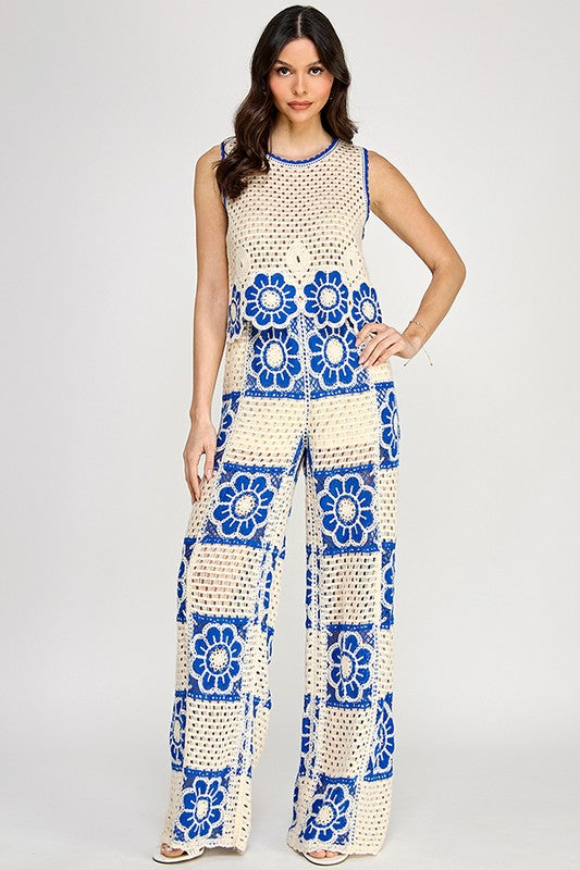 Arrived new crochet set natural and blue