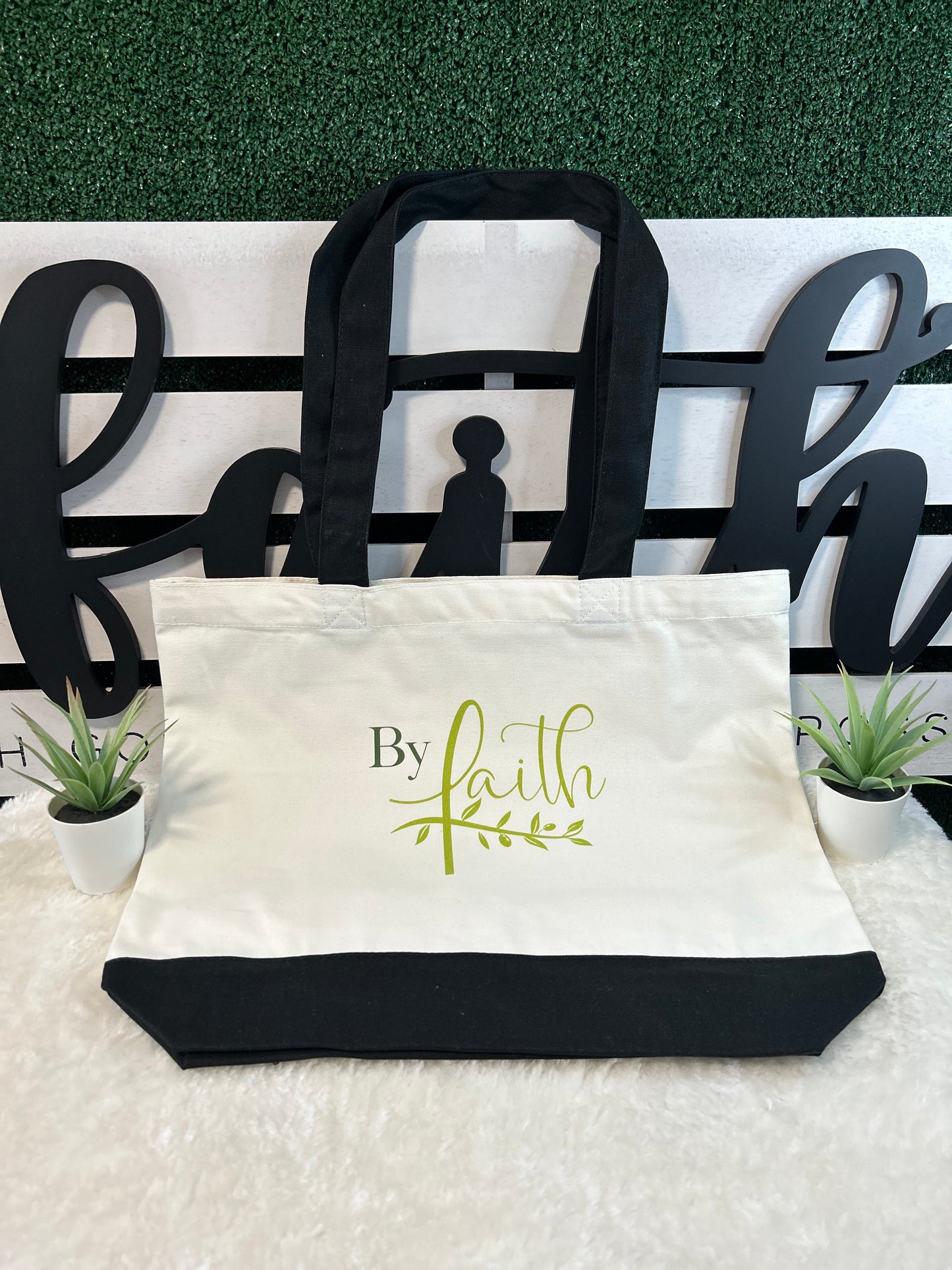 Large cotton Tote Bag By Faith