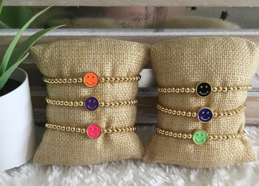 Pulsera Happy Face 😀 enchape en oro