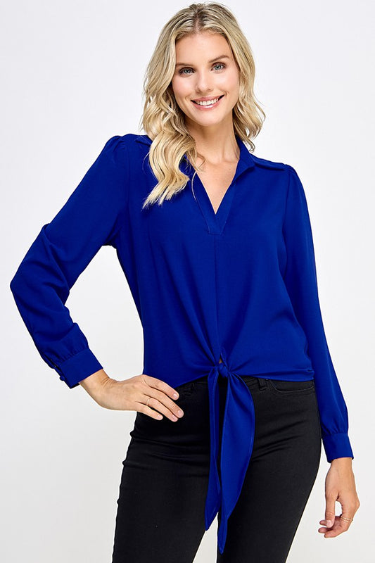 Blusa manga larga royal blue