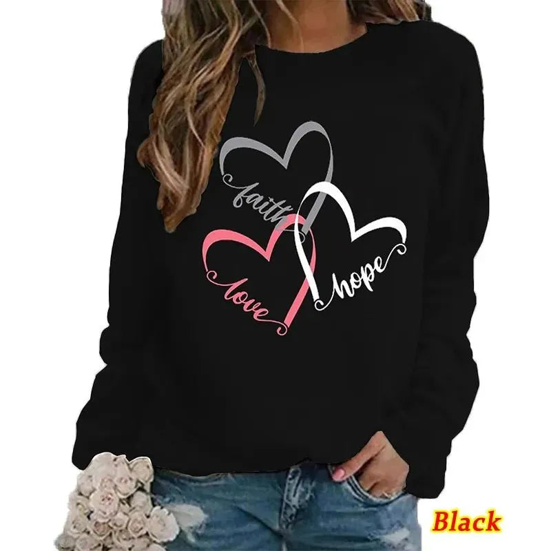 Women’s hoodie long heart black