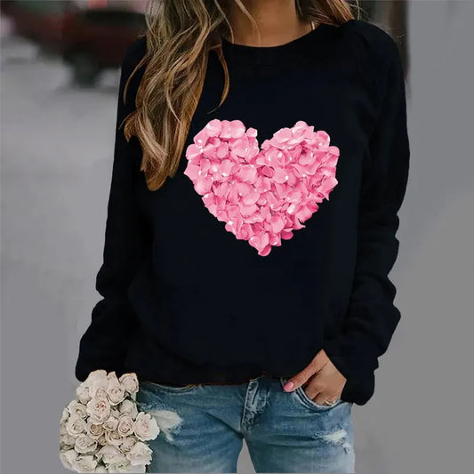 Hoodie black heart pink