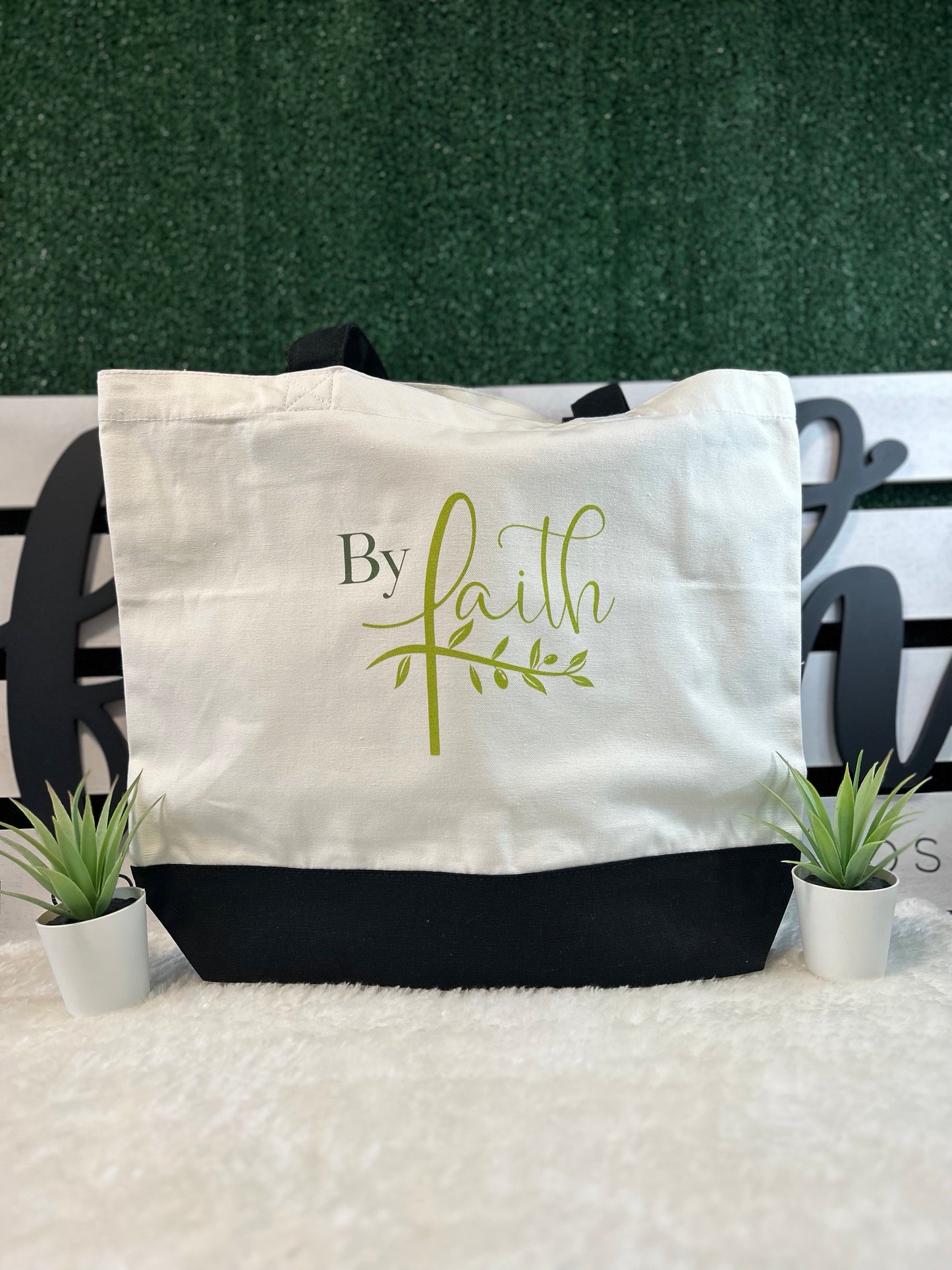 Large cotton Tote Bag By Faith